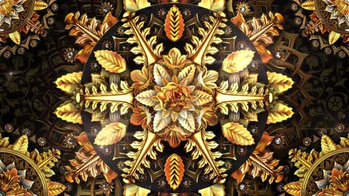 Luxurious Golden Floral Mandala Animated Background