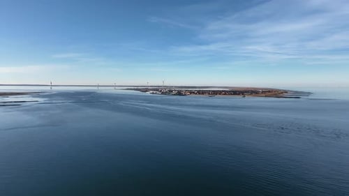 Panoramic view of the town of Thyboron from a drone.