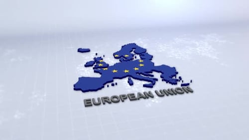 European Union Map With Flag