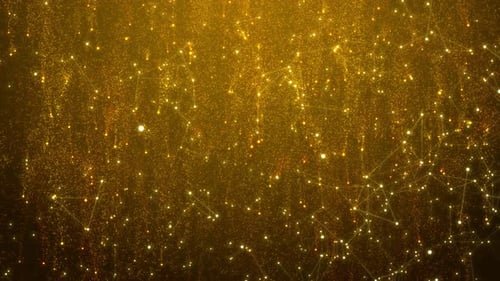Animated Golden Particles Network Abstract Background