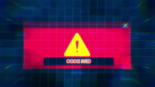 Glitch Warning Code Red Alert Pop-up Animation