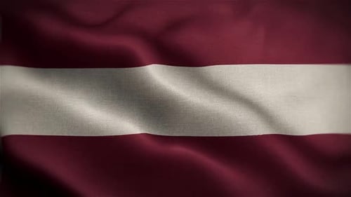 Realistic Latvia Flag Waving Seamless Loop Animation