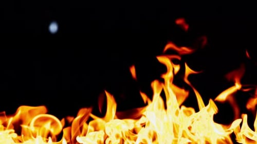 Burning Flames on Black Background