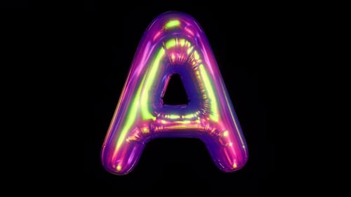 Animated Iridescent Balloon Letter A