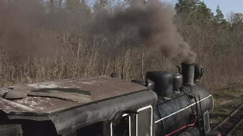 Aerial View of Old Steam Train