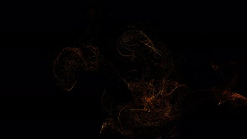 Golden Glowing Fluid Particle Trails Animation