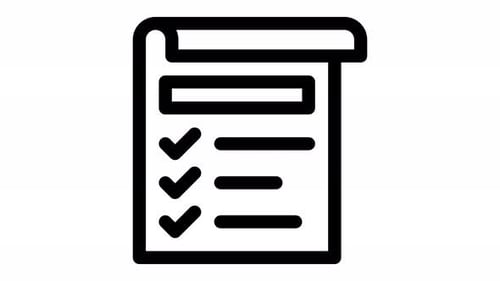 Flat Design Document Icon Animating Checklist Marks