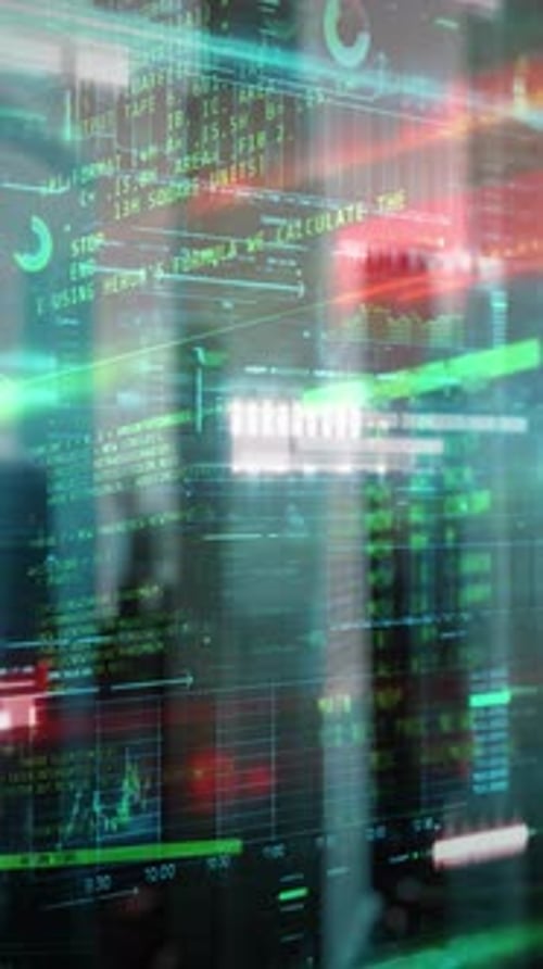 Futuristic Holographic Data Interface for Vertical Display