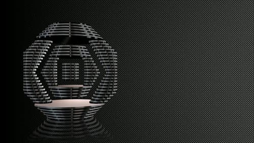 Modern Animated Rotating Podium with Geometric Platforms