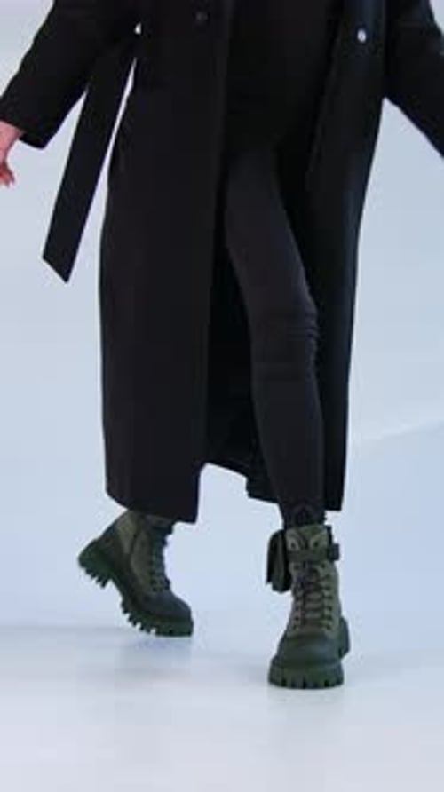Green Combat Boots Walking