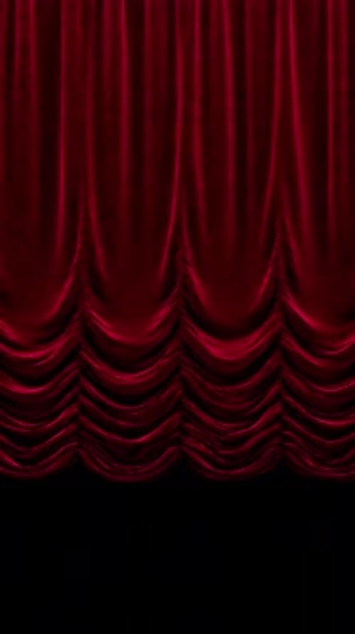 Red Theater Curtain in Theater With Alpha Channel