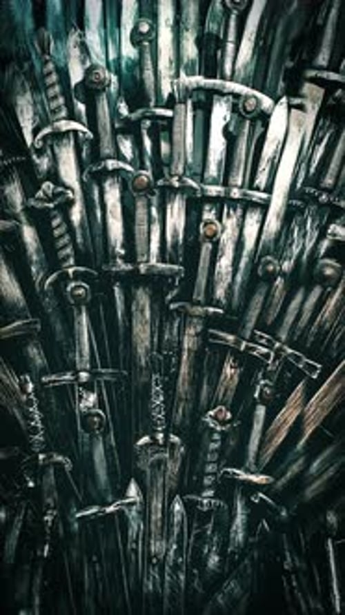 Gritty Animated Sword Throne Background