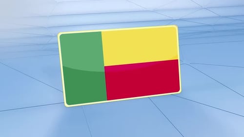 3D Rotating Flag of Benin Animation