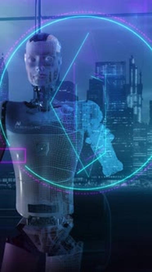 Artificial Intelligence Works in the Digital Space 3D Render