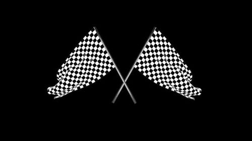 Crossed Checkered Flags on Black Background