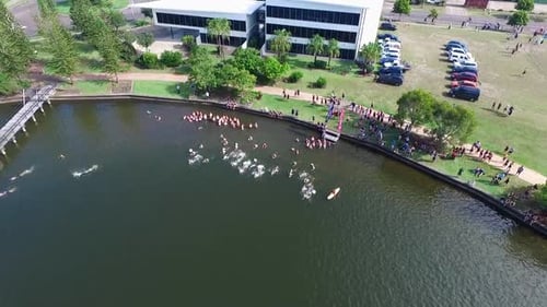 Triathlon Swim Event Lake River