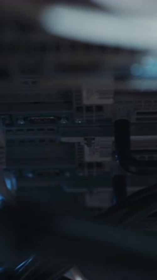 In a Tech Server Room Ethernet Cables Hint at Complex Connections