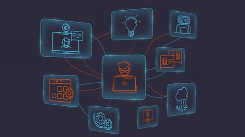 Infographic Representing a Developer Working on Innovative Software Systems