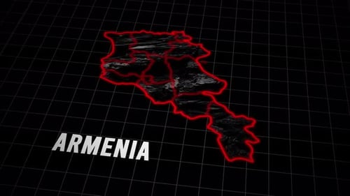 Armenia Map Outline Reveal with Administrative Divisions