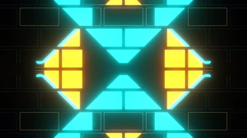 Neon vj loop animating on black background