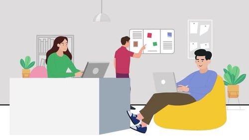 Stockanimationsvideo von Teamwork, produktiver Zusammenarbeit