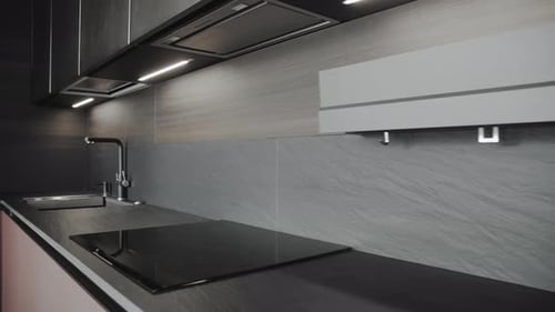 Modern Minimalist Kitchen Design with Sleek Lighting
