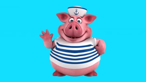 Fun 3D cartoon pig (with alpha channel included)
