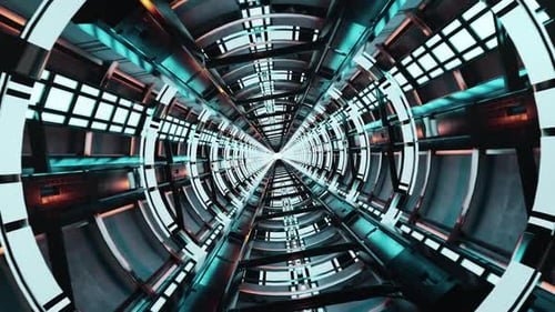 Futuristic Abstract Cyber Tunnel Seamless Loop