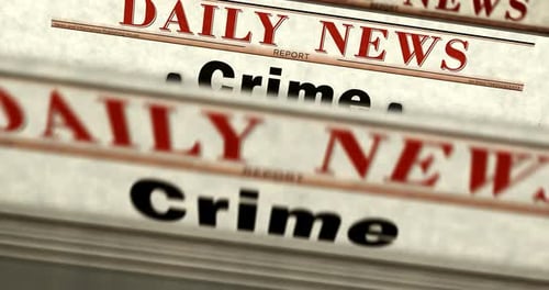 Scrolling Daily News Newspaper Headlines Animation: Crime Report