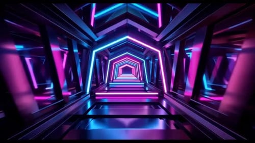 Seamless Blue Neon Circle Pulse