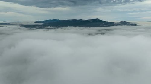 Beautiful aerial view of the valley landscape in the morning.