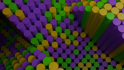 Diseño de animación abstracta de cilindros de colores de Mardi Gras