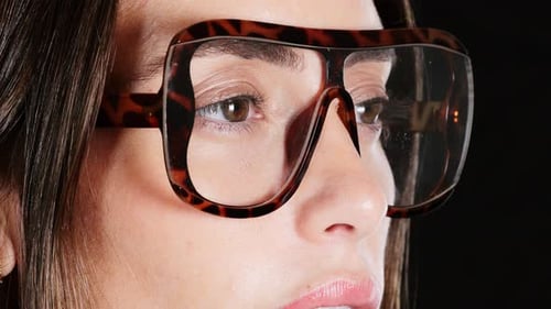 a Pretty Female with Glasses