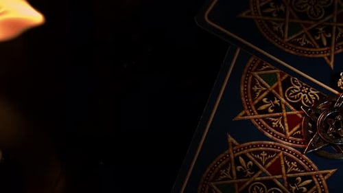 Pentagram Symbol And Fire Flames 2