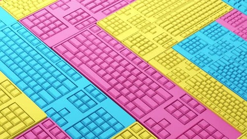 Bunte abstrakte Tastaturen in geometrischem Muster