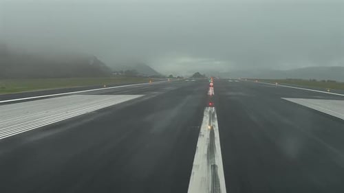 A pilot’s perspective through the pilot’s eyes after a landing in heavy fog conditions