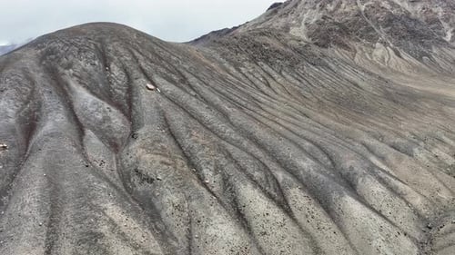 Aerial view of mountain slopes, Ladakh, India.