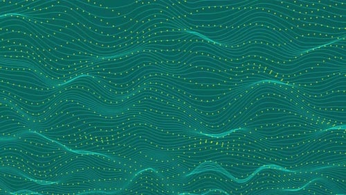 Abstract Wavy Lines with Floating Dots Technology Background