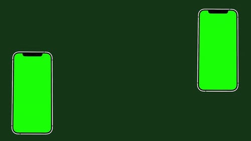 Green screen smartphone on green background