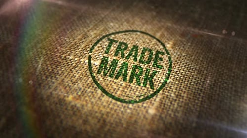 Trademark sign stamp on linen sack