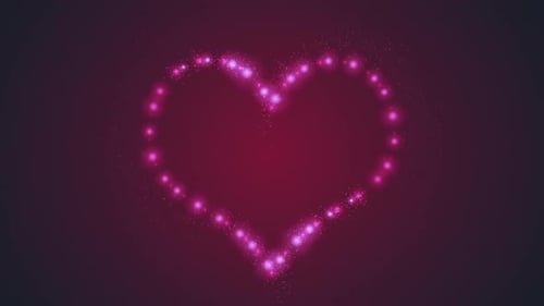 Animated Glowing Particle Heart Outline