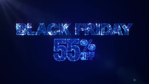 Black Friday Sale Text with Glitter Sparkle Animation