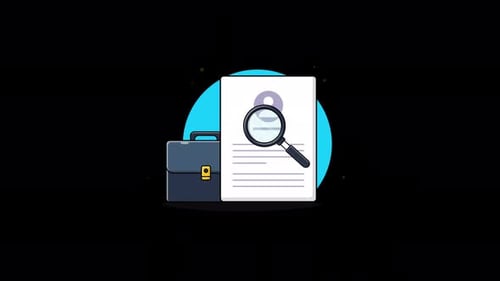 Job Resume with Bag. Human Resource Concept Animation Video - Transparent