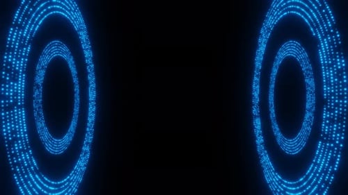 Blue Digital Moving Circles Hud Loop Animation Background