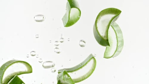 Closeup Aloe Vera Sliced Slice Rotation Natural Medical Plant Organic Cosmetics Alternative Medicine