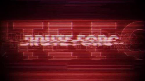 Brute Force Word Vhs Effect On Digital Screen Message