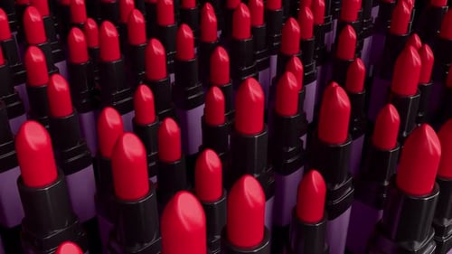 Modern 3D Red Lipstick Product Display Animation