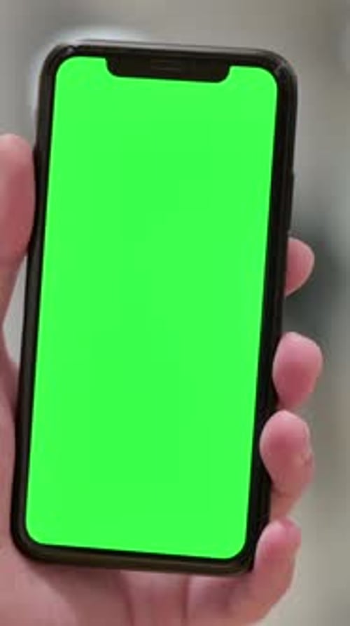 Smartphone with Green Chroma Screen, Vertical Video