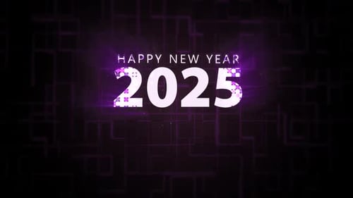 Digital New Year 2025 Purple