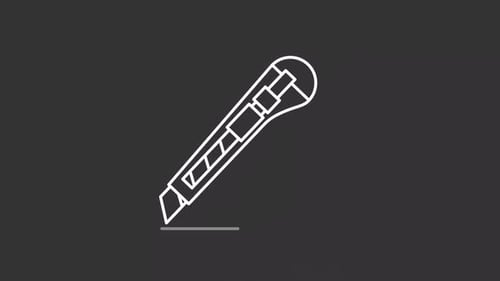 Animated cutter white icon